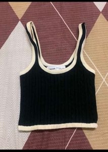 Bershka Black Knit Crop Top