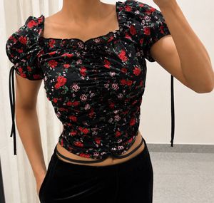 Shein black floral top