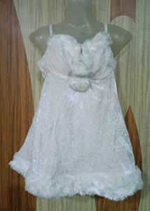 Cute White Teddy Lingerie Nightie