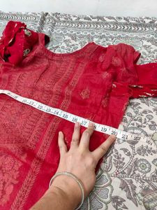 Exquisite Red &amp; Pink Embroidered Lehenga Choli