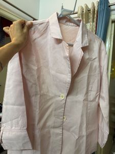 Light Pink Button-Up Blazer