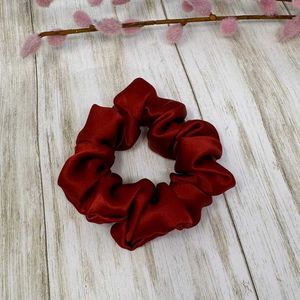 Set Of 3 L,M,S  Red Satin Scrunchie