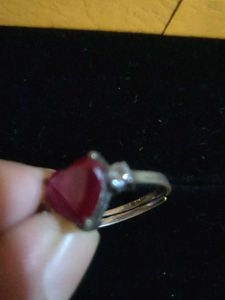 Heart-Shaped Ruby Ring with Diamonds