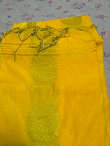 Vibrant Yellow Cotton Saree
