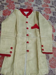 kids Beige &amp; Red dhoti Kurta Set