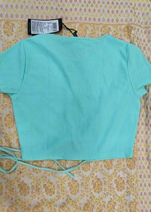 Cute Mint Green Crop Top with label
