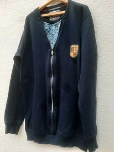 Dark Blue Stylish Zipper Sweatshirt Unisex