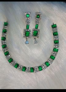 AD Green Diamond Necklace Set