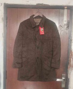 Vintage Brown Tweed Coat (Size-L)