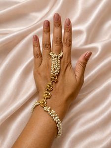 Pearl and Gold Hathphool Pair