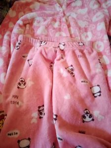 Cute Pink fur Pajama Set