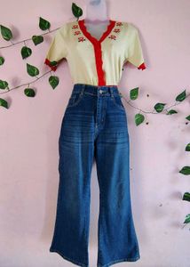 Women High Rise Bootcut Flared Denim Jeans