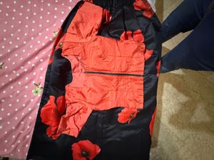 Stunning Orange &amp; Black Floral Lehenga Choli