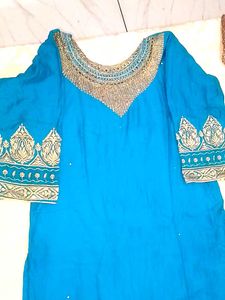 Stunning Blue Embroidered Kurta