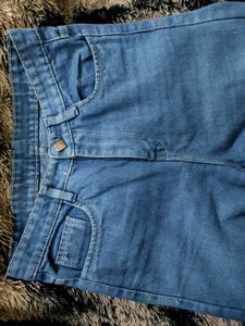 Blue Straight Leg Denim Jeans