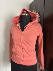 Coral Zip-Up Hoodie