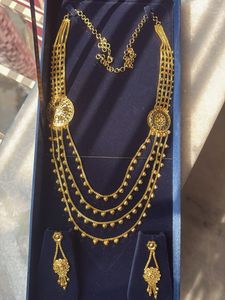 Exquisite Gold Necklace and Earring Set (Lohori)