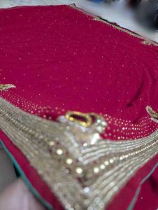 Red Embellished Saree only wear once