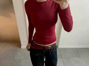 red Long Sleeve Top