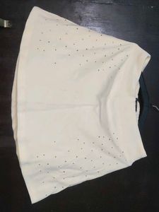 zudio Sparkly Cream Skirt