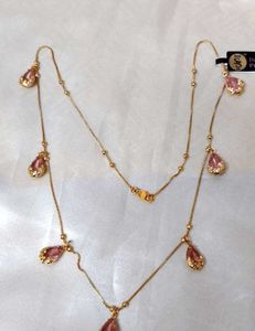 Delicate Pink Gemstone Pendant Necklace