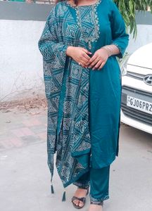 Beautiful Teal Kurta Set with Dupatta