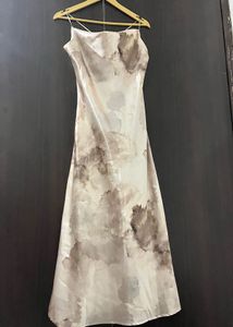 Elegant Watercolor Print Maxi Dress