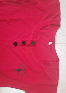 Clearance Red Tshirt stretchable For Daily wear