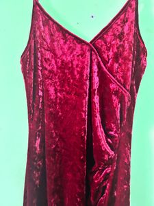 Velvet Maxi Dress with Slit