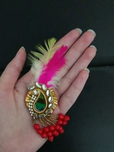 Ladoo Gopal Ji Ornament Brooch - Pink/Red Colour