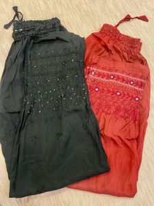 Embroidered Palazzo Pants Set