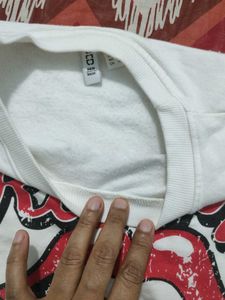 H&amp; M Rolling Stones Graphic Tee Wool Insid