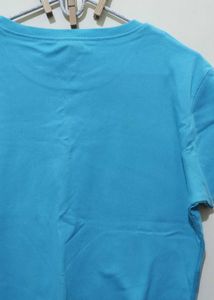 Aanya Blue T-Shirt with Floral Print