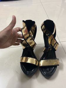 Sparkling Gold Sequin Heels EU 37