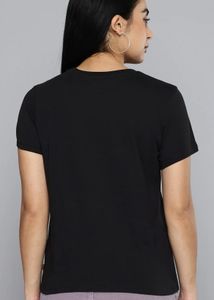 Levi's Women's Black T-Shirt with Pink Logo