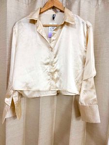 Satin Cropped Shirt