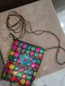 Boho Multicolor Beaded Clutch Bag