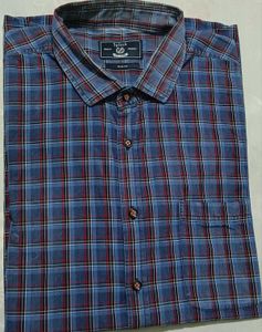 Stylish Blue Plaid Slim Fit Shirt