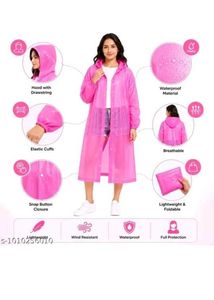 Bright Pink Transparent Raincoat