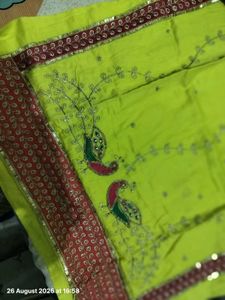 Stunning Lime Green Kurta Set with Peacock
