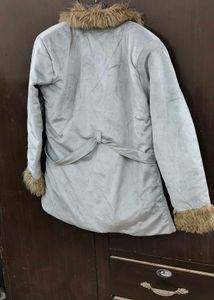 Fur Trim Grey Coat