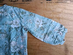 Mint Blue Floral Kurta