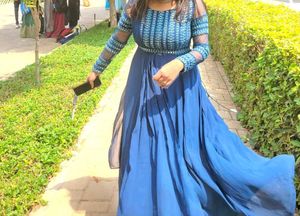 Stunning Teal Embroidered Gown