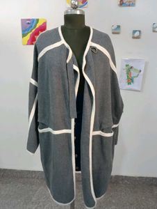 Stylish Grey Long Cardigan