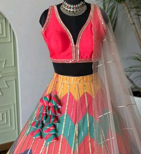 Vibrant Chevron Print Lehenga Choli