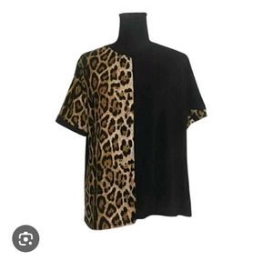 Shein Leopard Print Contrast T-Shirt