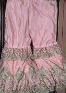 Exquisite Peach Embroidered gharara set