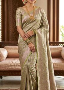 Ready to wear silk blend saree w matching blouse,
