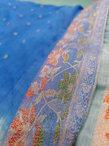Blue Chiffon Saree