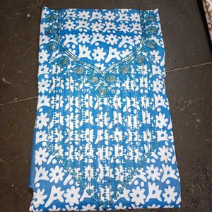 Blue White Printed top bottom with Dupatta